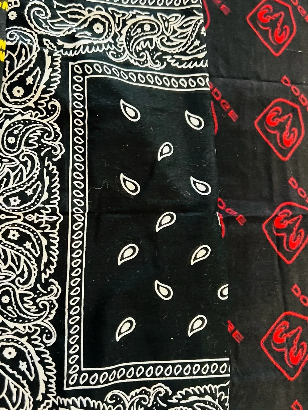 Black Bandana Set with Red Dodge & Yellow Western Union Logos